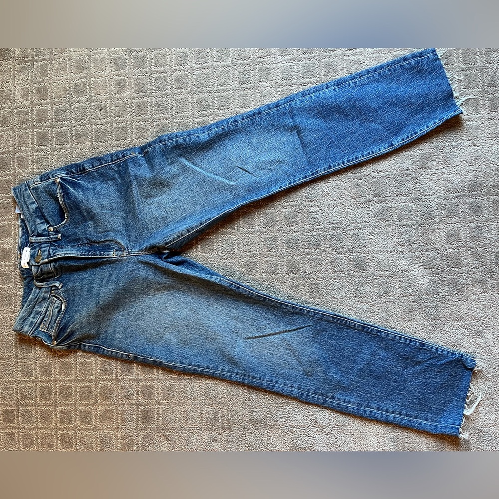 Good American Womens Good Classic Jeans High Rise Raw Ankle Hem Blue 4/27 - Picture 5 of 9
